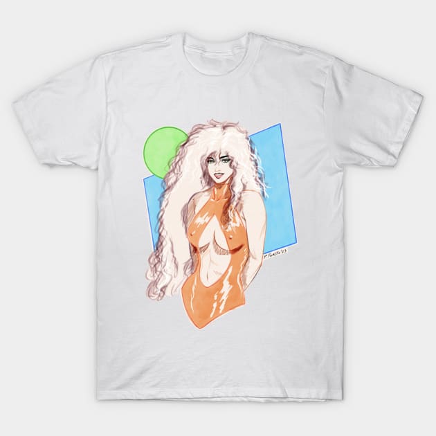 80s big hair girl T-Shirt by Pablo Romero Art